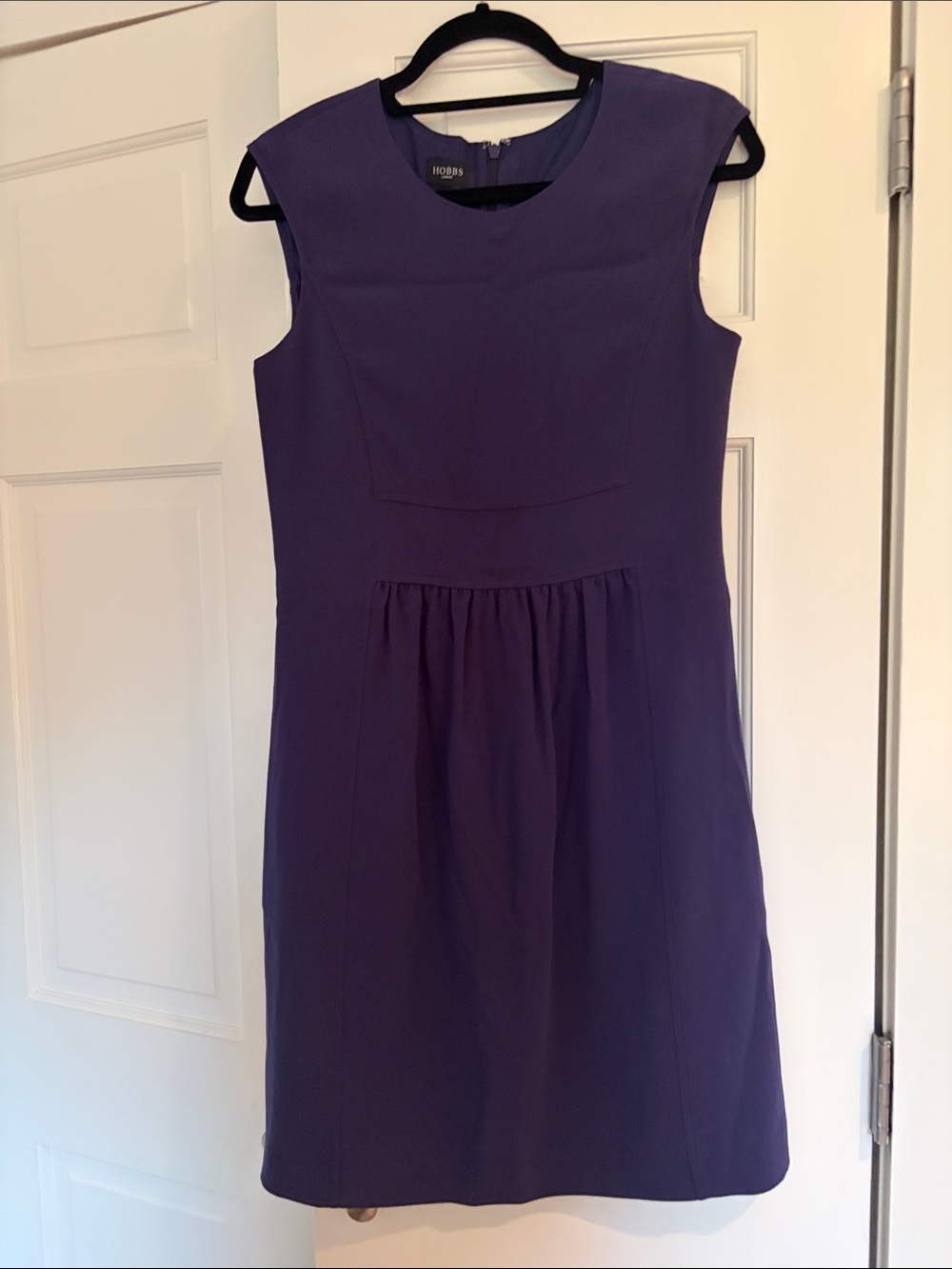 Hobbs Purple Cap-Sleeve Sheath Dress